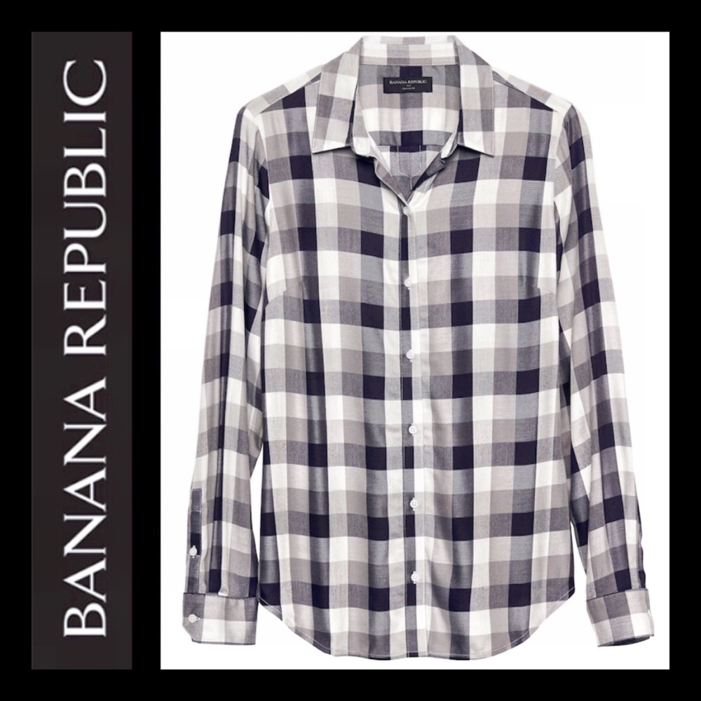 NWT Banana Republic Small Classic Fit Plaid Shirt